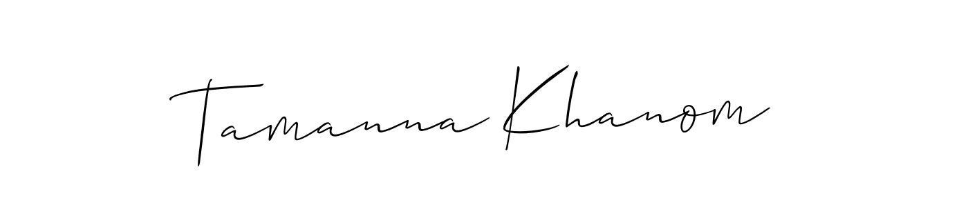 Tamanna Khanom stylish signature style. Best Handwritten Sign (Allison_Script) for my name. Handwritten Signature Collection Ideas for my name Tamanna Khanom. Tamanna Khanom signature style 2 images and pictures png