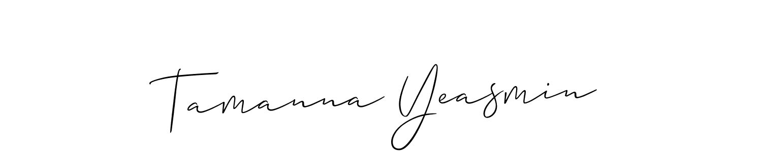 Similarly Allison_Script is the best handwritten signature design. Signature creator online .You can use it as an online autograph creator for name Tamanna Yeasmin. Tamanna Yeasmin signature style 2 images and pictures png