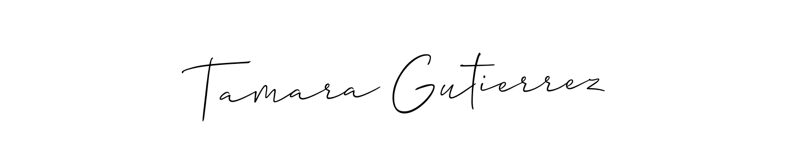 You should practise on your own different ways (Allison_Script) to write your name (Tamara Gutierrez) in signature. don't let someone else do it for you. Tamara Gutierrez signature style 2 images and pictures png