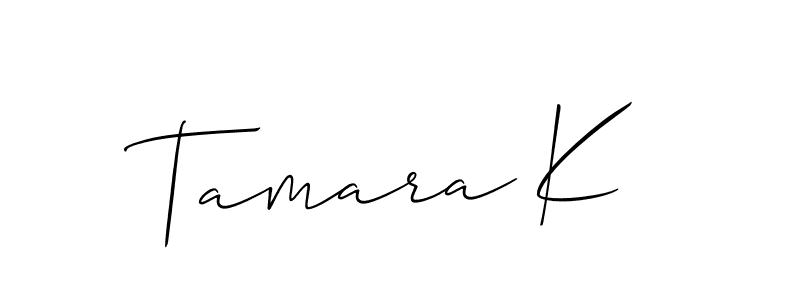 How to Draw Tamara K signature style? Allison_Script is a latest design signature styles for name Tamara K. Tamara K signature style 2 images and pictures png