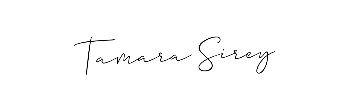 Use a signature maker to create a handwritten signature online. With this signature software, you can design (Allison_Script) your own signature for name Tamara Sirey. Tamara Sirey signature style 2 images and pictures png