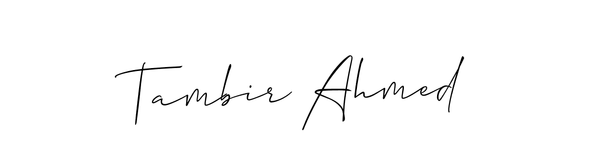 Allison_Script is a professional signature style that is perfect for those who want to add a touch of class to their signature. It is also a great choice for those who want to make their signature more unique. Get Tambir Ahmed name to fancy signature for free. Tambir Ahmed signature style 2 images and pictures png