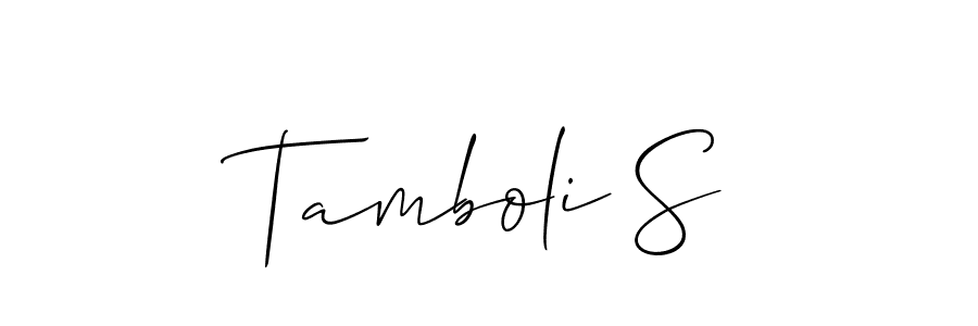 It looks lik you need a new signature style for name Tamboli S. Design unique handwritten (Allison_Script) signature with our free signature maker in just a few clicks. Tamboli S signature style 2 images and pictures png