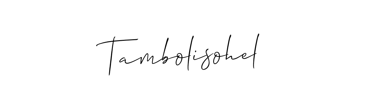 Make a beautiful signature design for name Tambolisohel. With this signature (Allison_Script) style, you can create a handwritten signature for free. Tambolisohel signature style 2 images and pictures png