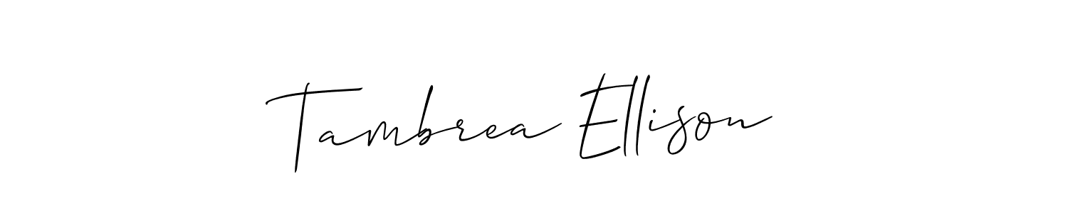 Similarly Allison_Script is the best handwritten signature design. Signature creator online .You can use it as an online autograph creator for name Tambrea Ellison. Tambrea Ellison signature style 2 images and pictures png