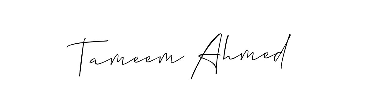 How to make Tameem Ahmed name signature. Use Allison_Script style for creating short signs online. This is the latest handwritten sign. Tameem Ahmed signature style 2 images and pictures png