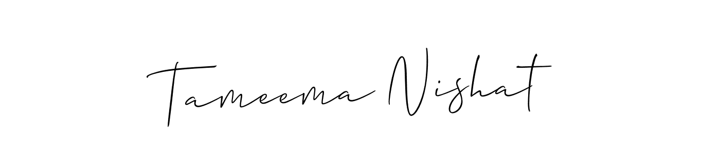 Design your own signature with our free online signature maker. With this signature software, you can create a handwritten (Allison_Script) signature for name Tameema Nishat. Tameema Nishat signature style 2 images and pictures png