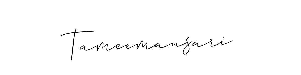 if you are searching for the best signature style for your name Tameemansari. so please give up your signature search. here we have designed multiple signature styles  using Allison_Script. Tameemansari signature style 2 images and pictures png