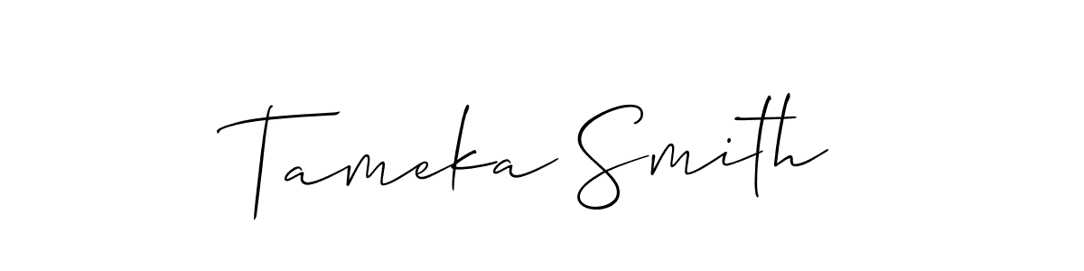 if you are searching for the best signature style for your name Tameka Smith. so please give up your signature search. here we have designed multiple signature styles  using Allison_Script. Tameka Smith signature style 2 images and pictures png