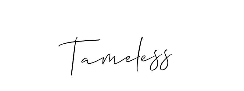 It looks lik you need a new signature style for name Tameless. Design unique handwritten (Allison_Script) signature with our free signature maker in just a few clicks. Tameless signature style 2 images and pictures png