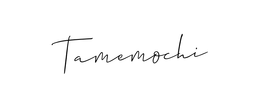 How to make Tamemochi signature? Allison_Script is a professional autograph style. Create handwritten signature for Tamemochi name. Tamemochi signature style 2 images and pictures png