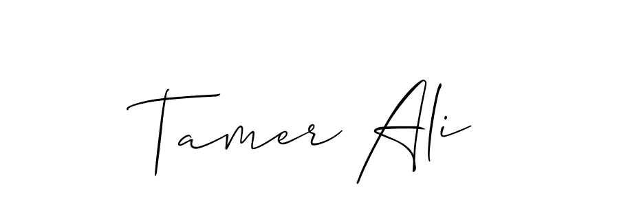 Design your own signature with our free online signature maker. With this signature software, you can create a handwritten (Allison_Script) signature for name Tamer Ali. Tamer Ali signature style 2 images and pictures png