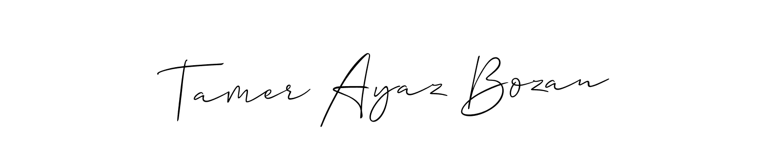 Design your own signature with our free online signature maker. With this signature software, you can create a handwritten (Allison_Script) signature for name Tamer Ayaz Bozan. Tamer Ayaz Bozan signature style 2 images and pictures png