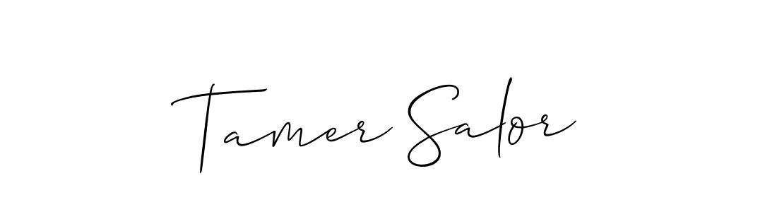 How to Draw Tamer Salor signature style? Allison_Script is a latest design signature styles for name Tamer Salor. Tamer Salor signature style 2 images and pictures png