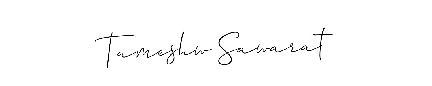 Also You can easily find your signature by using the search form. We will create Tameshw Sawarat name handwritten signature images for you free of cost using Allison_Script sign style. Tameshw Sawarat signature style 2 images and pictures png
