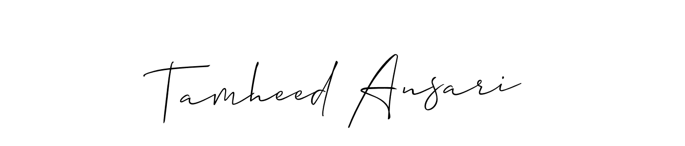 How to Draw Tamheed Ansari signature style? Allison_Script is a latest design signature styles for name Tamheed Ansari. Tamheed Ansari signature style 2 images and pictures png