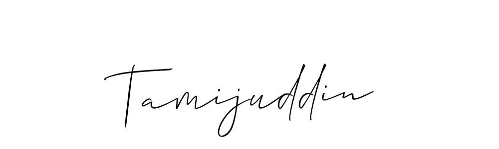 Also You can easily find your signature by using the search form. We will create Tamijuddin name handwritten signature images for you free of cost using Allison_Script sign style. Tamijuddin signature style 2 images and pictures png