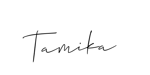 It looks lik you need a new signature style for name Tamika. Design unique handwritten (Allison_Script) signature with our free signature maker in just a few clicks. Tamika signature style 2 images and pictures png