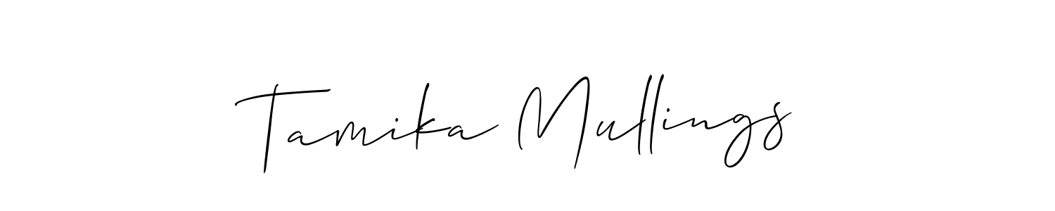 It looks lik you need a new signature style for name Tamika Mullings. Design unique handwritten (Allison_Script) signature with our free signature maker in just a few clicks. Tamika Mullings signature style 2 images and pictures png