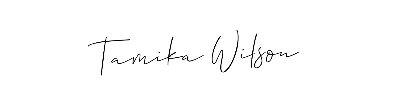 Make a beautiful signature design for name Tamika Wilson. With this signature (Allison_Script) style, you can create a handwritten signature for free. Tamika Wilson signature style 2 images and pictures png