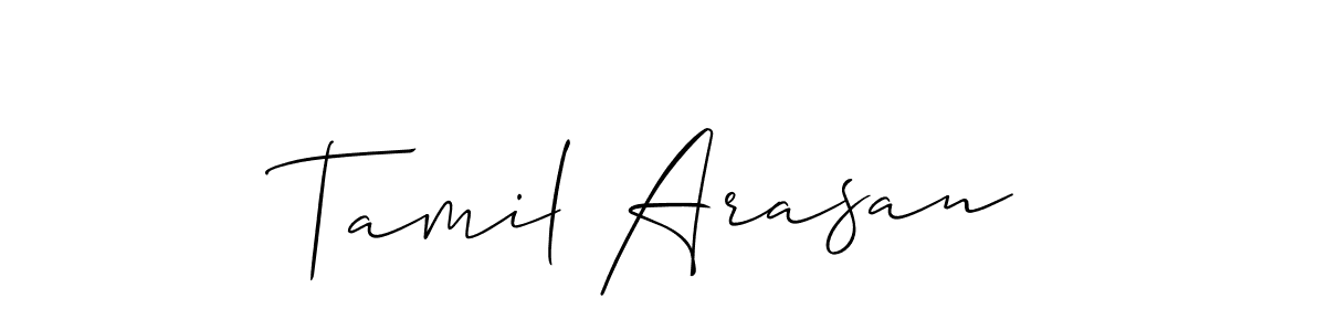 Create a beautiful signature design for name Tamil Arasan. With this signature (Allison_Script) fonts, you can make a handwritten signature for free. Tamil Arasan signature style 2 images and pictures png