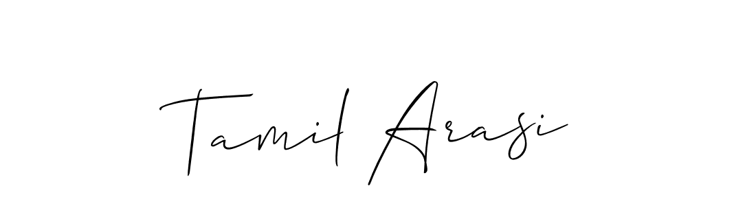You should practise on your own different ways (Allison_Script) to write your name (Tamil Arasi) in signature. don't let someone else do it for you. Tamil Arasi signature style 2 images and pictures png