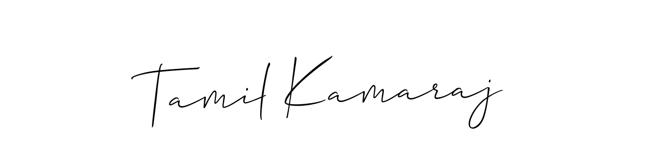 It looks lik you need a new signature style for name Tamil Kamaraj. Design unique handwritten (Allison_Script) signature with our free signature maker in just a few clicks. Tamil Kamaraj signature style 2 images and pictures png