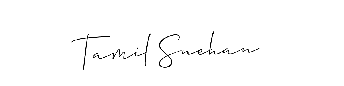 How to Draw Tamil Snehan signature style? Allison_Script is a latest design signature styles for name Tamil Snehan. Tamil Snehan signature style 2 images and pictures png