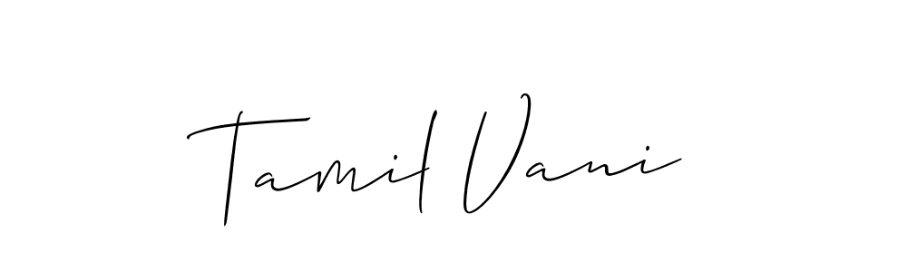 How to make Tamil Vani signature? Allison_Script is a professional autograph style. Create handwritten signature for Tamil Vani name. Tamil Vani signature style 2 images and pictures png