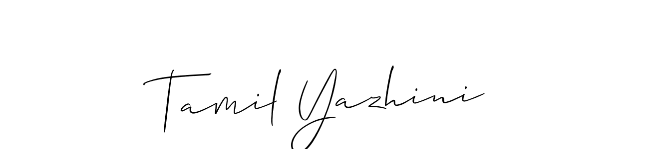 Design your own signature with our free online signature maker. With this signature software, you can create a handwritten (Allison_Script) signature for name Tamil Yazhini. Tamil Yazhini signature style 2 images and pictures png