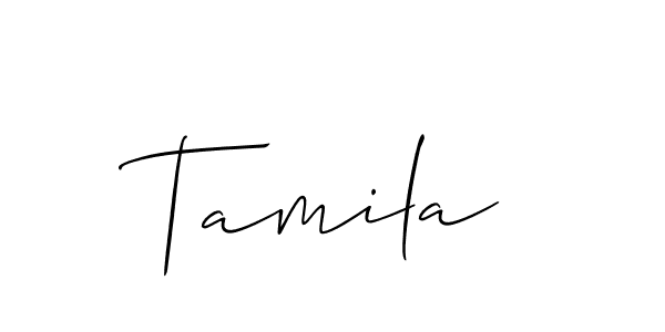 Create a beautiful signature design for name Tamila. With this signature (Allison_Script) fonts, you can make a handwritten signature for free. Tamila signature style 2 images and pictures png