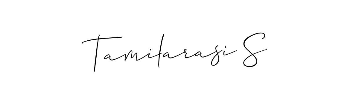 You should practise on your own different ways (Allison_Script) to write your name (Tamilarasi S) in signature. don't let someone else do it for you. Tamilarasi S signature style 2 images and pictures png