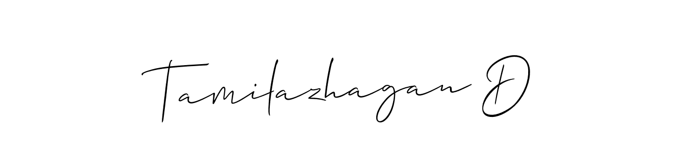 How to make Tamilazhagan D name signature. Use Allison_Script style for creating short signs online. This is the latest handwritten sign. Tamilazhagan D signature style 2 images and pictures png