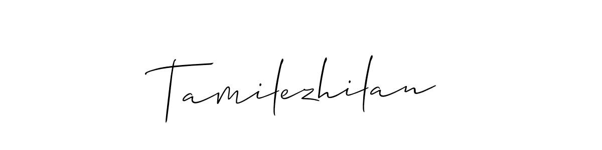 You should practise on your own different ways (Allison_Script) to write your name (Tamilezhilan) in signature. don't let someone else do it for you. Tamilezhilan signature style 2 images and pictures png