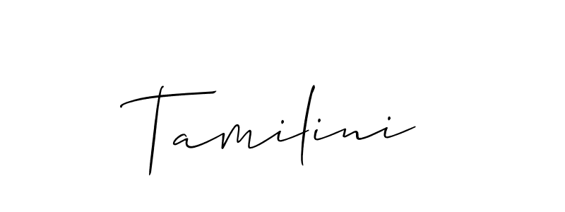 Create a beautiful signature design for name Tamilini. With this signature (Allison_Script) fonts, you can make a handwritten signature for free. Tamilini signature style 2 images and pictures png