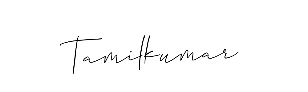 The best way (Allison_Script) to make a short signature is to pick only two or three words in your name. The name Tamilkumar include a total of six letters. For converting this name. Tamilkumar signature style 2 images and pictures png