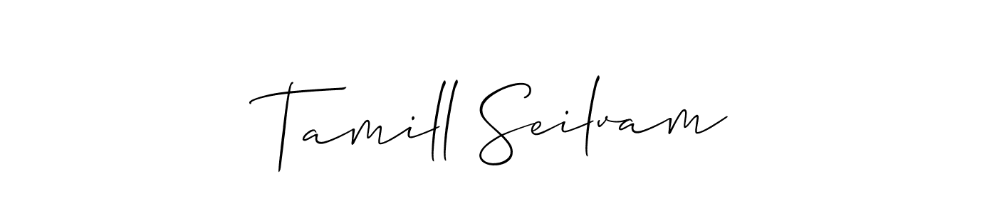 Design your own signature with our free online signature maker. With this signature software, you can create a handwritten (Allison_Script) signature for name Tamill Seilvam. Tamill Seilvam signature style 2 images and pictures png