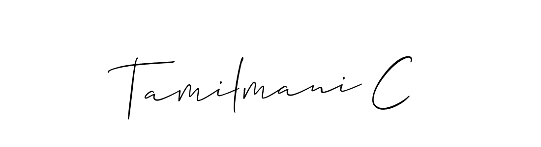 Make a beautiful signature design for name Tamilmani C. With this signature (Allison_Script) style, you can create a handwritten signature for free. Tamilmani C signature style 2 images and pictures png