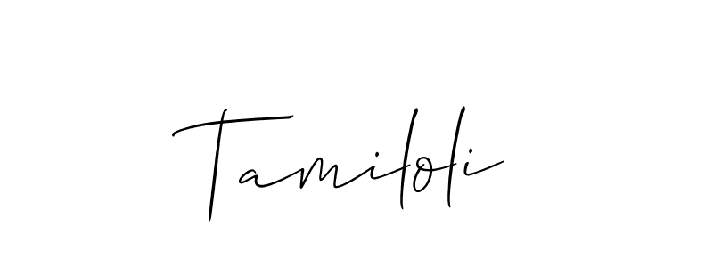 Tamiloli stylish signature style. Best Handwritten Sign (Allison_Script) for my name. Handwritten Signature Collection Ideas for my name Tamiloli. Tamiloli signature style 2 images and pictures png