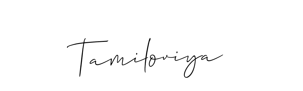 Use a signature maker to create a handwritten signature online. With this signature software, you can design (Allison_Script) your own signature for name Tamiloviya. Tamiloviya signature style 2 images and pictures png