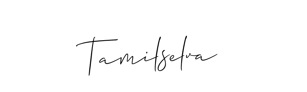 How to make Tamilselva signature? Allison_Script is a professional autograph style. Create handwritten signature for Tamilselva name. Tamilselva signature style 2 images and pictures png