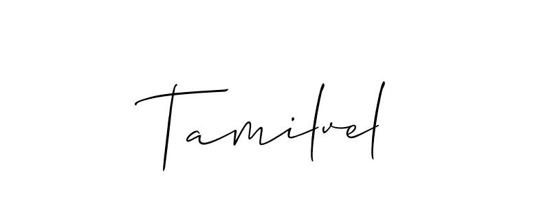 How to make Tamilvel name signature. Use Allison_Script style for creating short signs online. This is the latest handwritten sign. Tamilvel signature style 2 images and pictures png