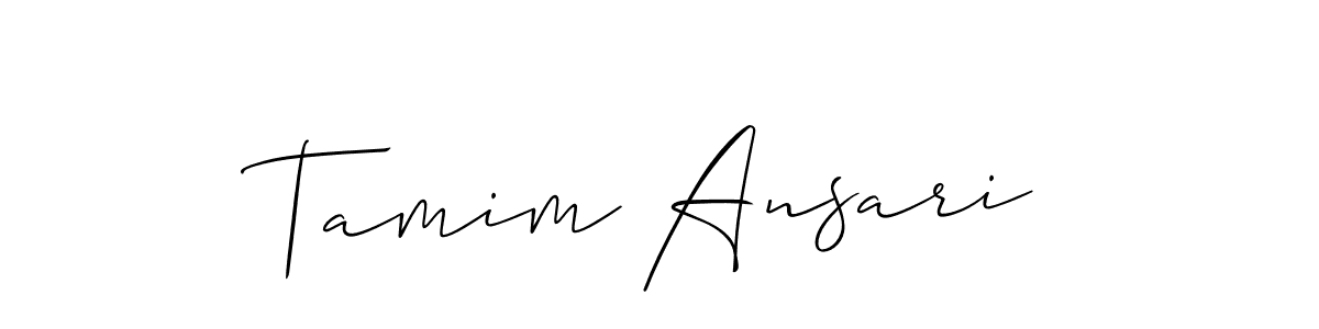 Use a signature maker to create a handwritten signature online. With this signature software, you can design (Allison_Script) your own signature for name Tamim Ansari. Tamim Ansari signature style 2 images and pictures png