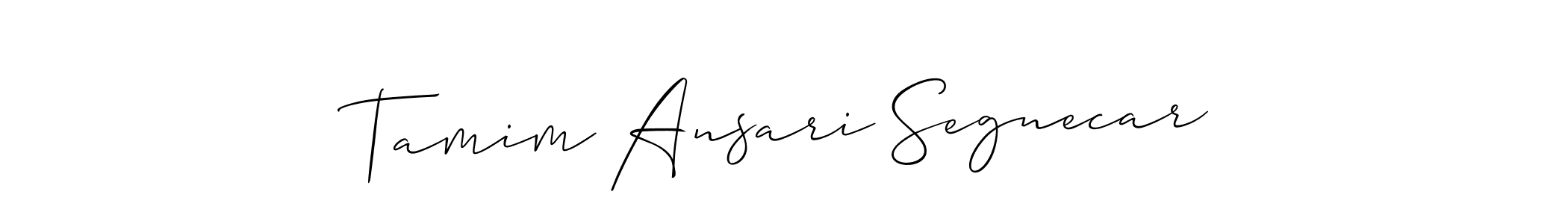 Make a beautiful signature design for name Tamim Ansari Segnecar. With this signature (Allison_Script) style, you can create a handwritten signature for free. Tamim Ansari Segnecar signature style 2 images and pictures png