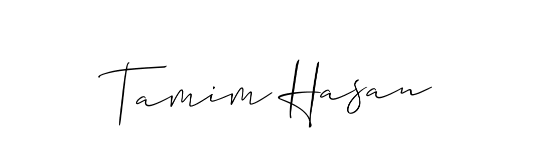 You should practise on your own different ways (Allison_Script) to write your name (Tamim Hasan) in signature. don't let someone else do it for you. Tamim Hasan signature style 2 images and pictures png