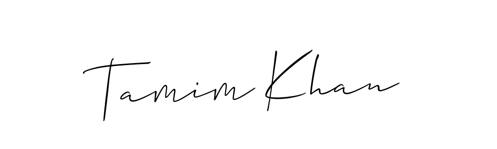 Design your own signature with our free online signature maker. With this signature software, you can create a handwritten (Allison_Script) signature for name Tamim Khan. Tamim Khan signature style 2 images and pictures png