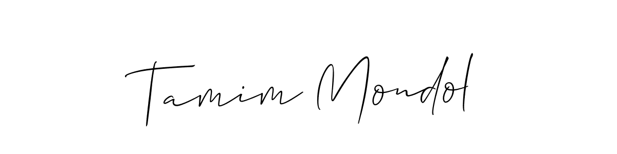 Also You can easily find your signature by using the search form. We will create Tamim Mondol name handwritten signature images for you free of cost using Allison_Script sign style. Tamim Mondol signature style 2 images and pictures png