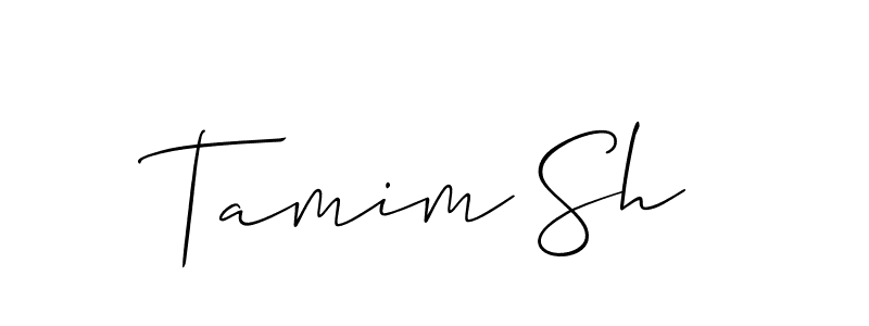 Tamim Sh stylish signature style. Best Handwritten Sign (Allison_Script) for my name. Handwritten Signature Collection Ideas for my name Tamim Sh. Tamim Sh signature style 2 images and pictures png