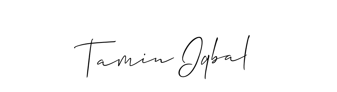 Also You can easily find your signature by using the search form. We will create Tamin Iqbal name handwritten signature images for you free of cost using Allison_Script sign style. Tamin Iqbal signature style 2 images and pictures png