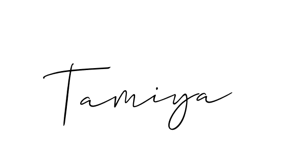 Create a beautiful signature design for name Tamiya. With this signature (Allison_Script) fonts, you can make a handwritten signature for free. Tamiya signature style 2 images and pictures png